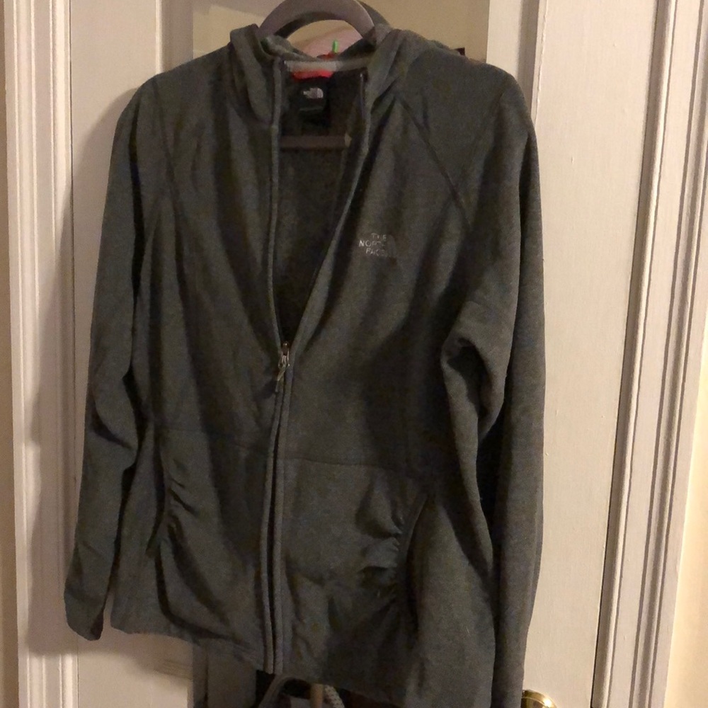 EUC north face ladies hooded fleece zip up